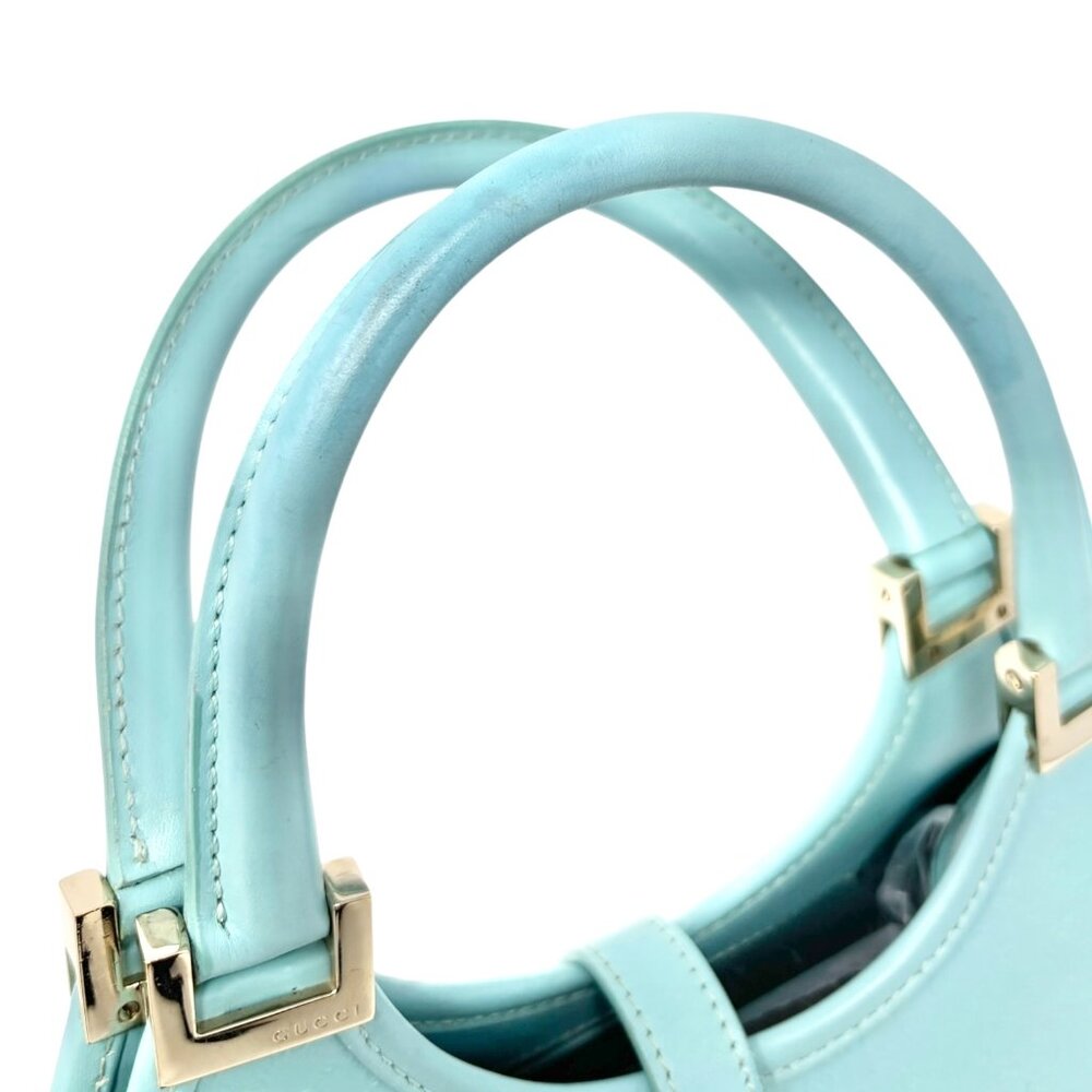 GUCCI Vintage Micro GG Monogram Logo Jackie Mini Tote Bag Mint Blue [105560] - Picture 12 of 14